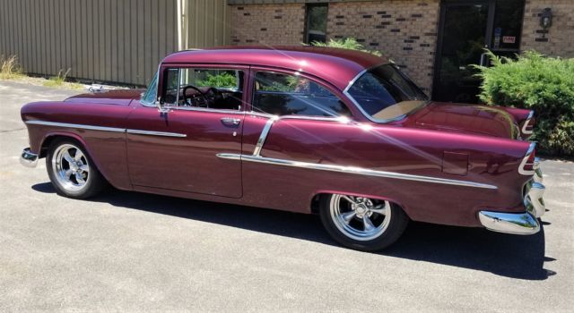 1955 Maroon Chevrolet Bel Air/150/210 210