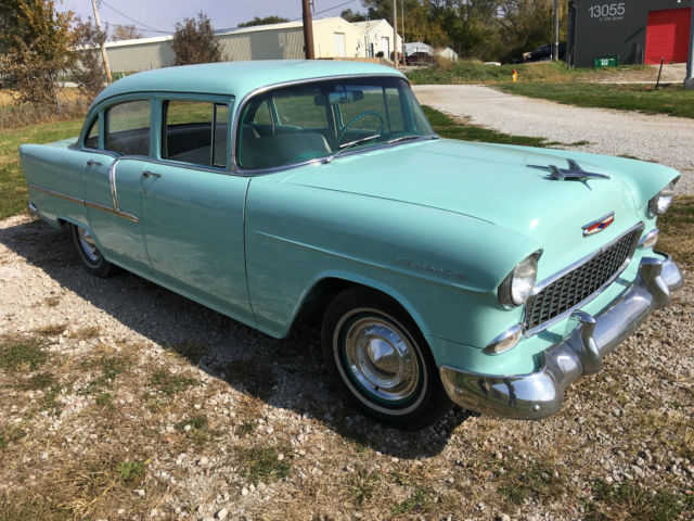 1955 Black Chevrolet Bel Air/150/210 Sedan
