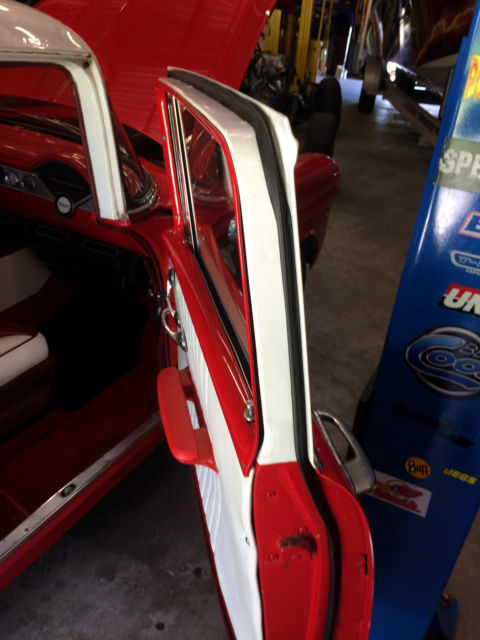 1955 red/white Chevrolet Bel Air/150/210 Coupe