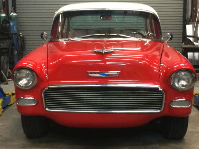 1955 red/white Chevrolet Bel Air/150/210 Coupe