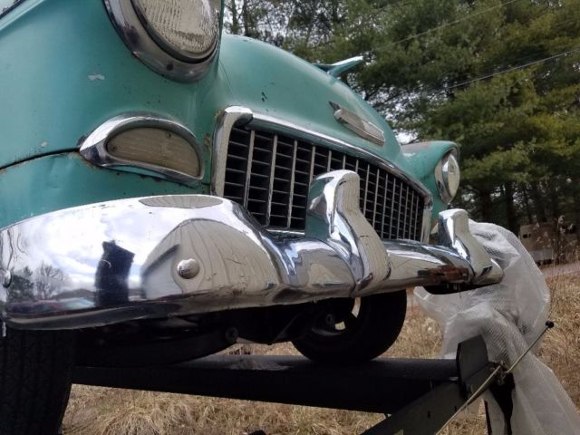 1955 Green Chevrolet Bel Air/150/210 2 door post