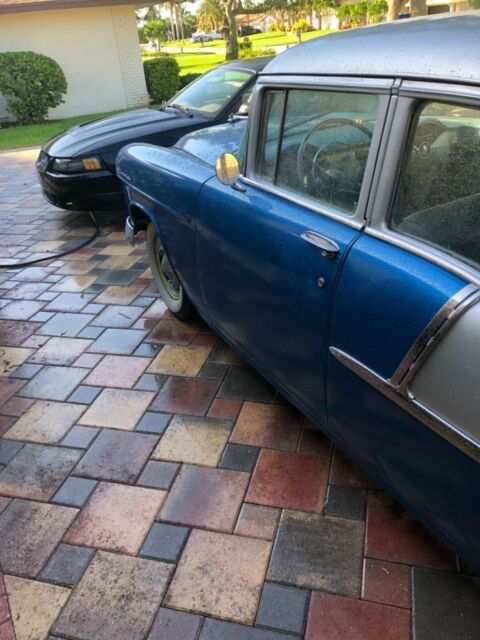 1955 Blue Chevrolet Bel Air/150/210 Sedan