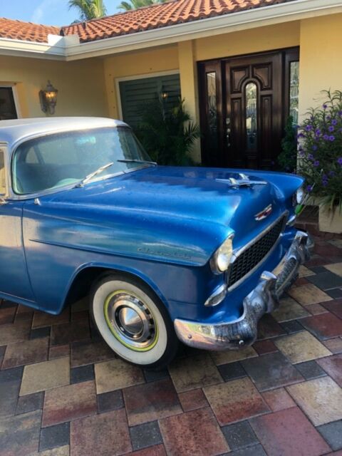 1955 Blue Chevrolet Bel Air/150/210 Sedan