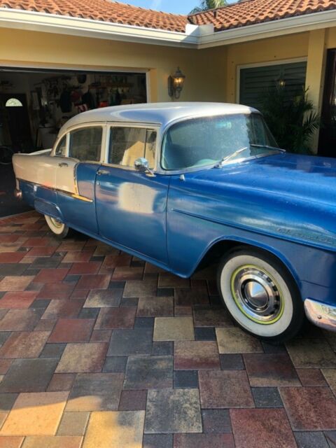 1955 Blue Chevrolet Bel Air/150/210 Sedan