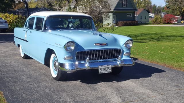 1955 Blue Chevrolet Bel Air/150/210 Sedan