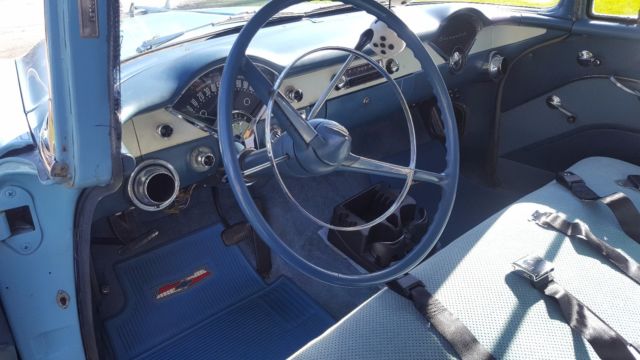 1955 Blue Chevrolet Bel Air/150/210 Sedan