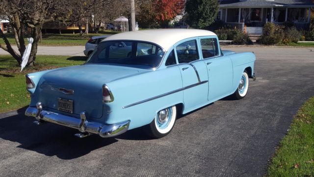 1955 Blue Chevrolet Bel Air/150/210 Sedan