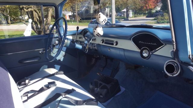 1955 Blue Chevrolet Bel Air/150/210 Sedan