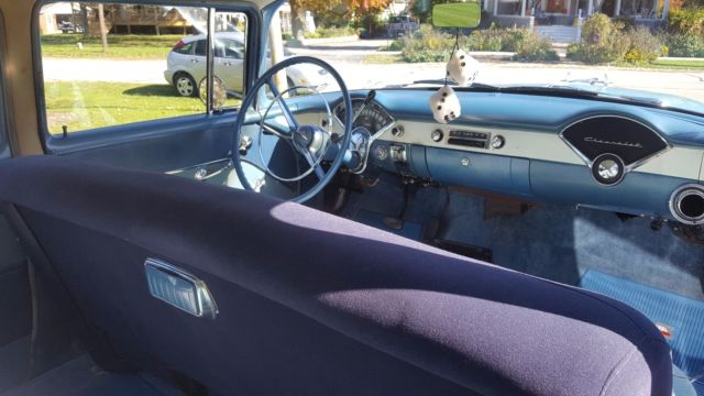 1955 Blue Chevrolet Bel Air/150/210 Sedan