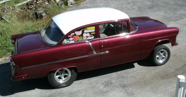 19550000 white&burgendy Chevrolet Bel Air/150/210 210 post