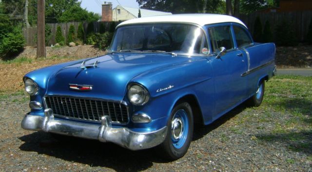 1955 Blue Chevrolet Bel Air/150/210 Sedan