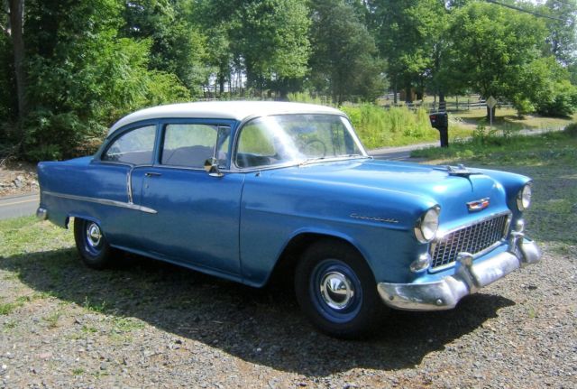 1955 Blue Chevrolet Bel Air/150/210 Sedan