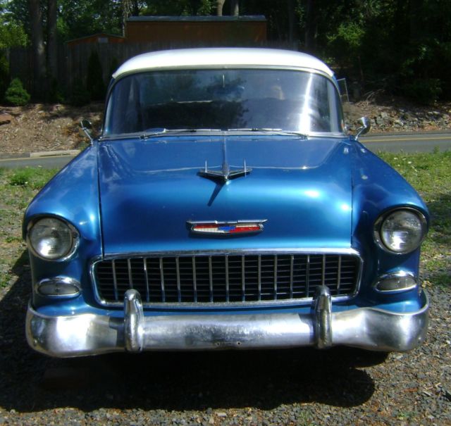 1955 Blue Chevrolet Bel Air/150/210 Sedan
