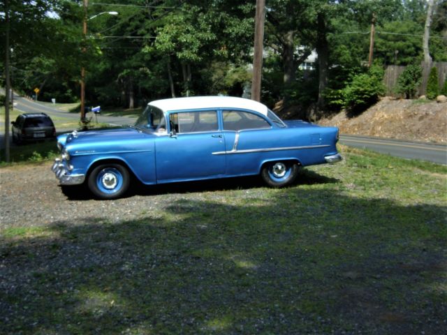 1955 Blue Chevrolet Bel Air/150/210 Sedan