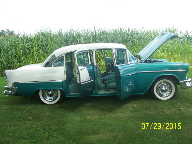 1955 Greene and Cream Chevrolet Bel Air/150/210