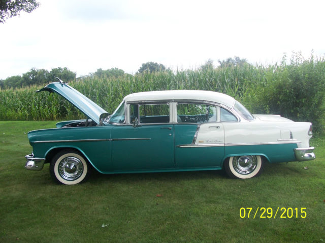 1955 Greene and Cream Chevrolet Bel Air/150/210