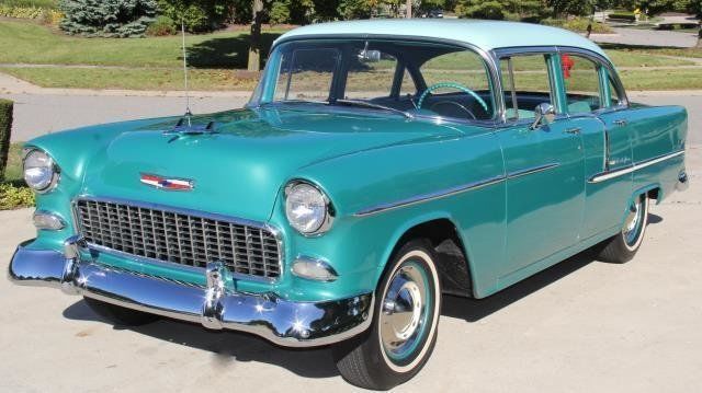 1955 Teal Chevrolet Bel Air/150/210 Sedan