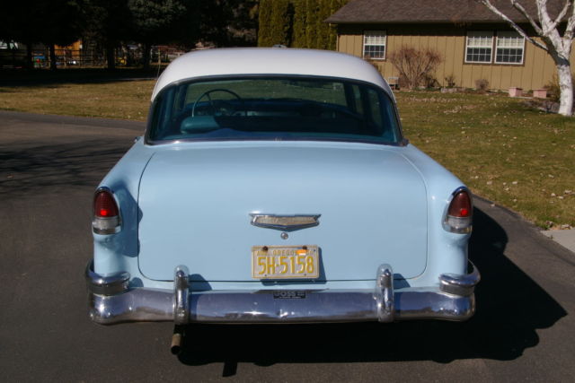 1955 Blue Chevrolet Bel Air/150/210 Sedan