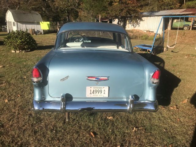 1955 Blue Chevrolet Bel Air/150/210 Sedan