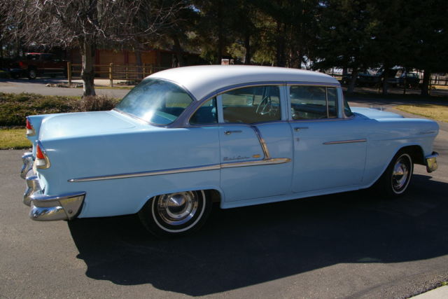 1955 Blue Chevrolet Bel Air/150/210 Sedan