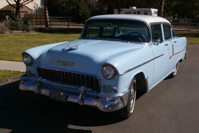 1955 Blue Chevrolet Bel Air/150/210 Sedan