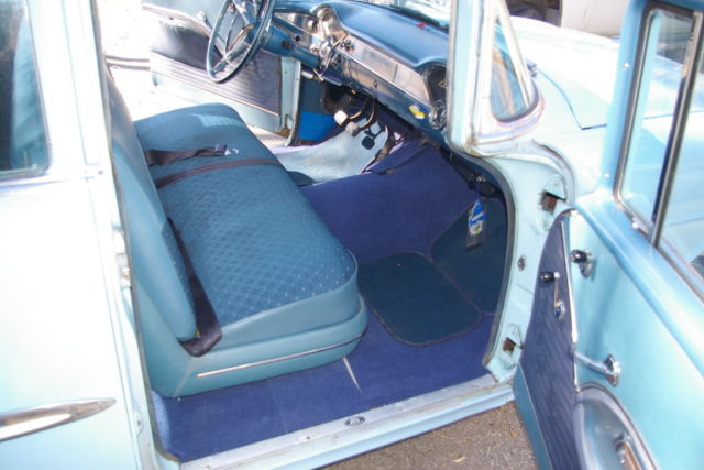 1955 Blue Chevrolet Bel Air/150/210 Sedan