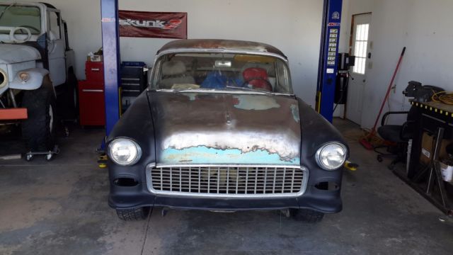 1955 Black Chevrolet Bel Air/150/210 Sedan