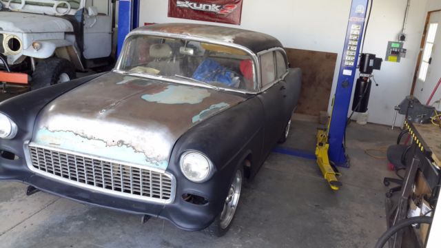 1955 Black Chevrolet Bel Air/150/210 Sedan