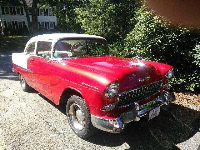 1955 Red Chevrolet Bel Air/150/210 Sedan