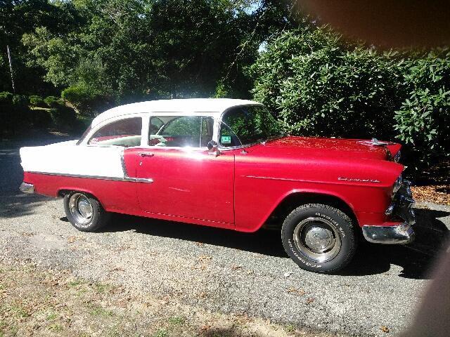 1955 Red Chevrolet Bel Air/150/210 Sedan