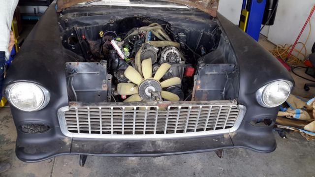 1955 Black Chevrolet Bel Air/150/210 Sedan