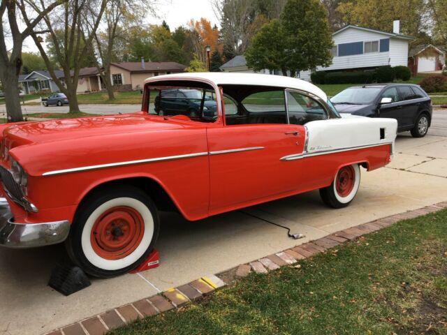 1955 Red Chevrolet Bel Air/150/210 Coupe