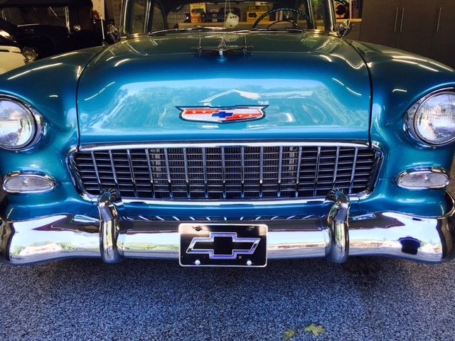 1955 Two Tone Blue and White Chevrolet Bel Air/150/210 Sedan