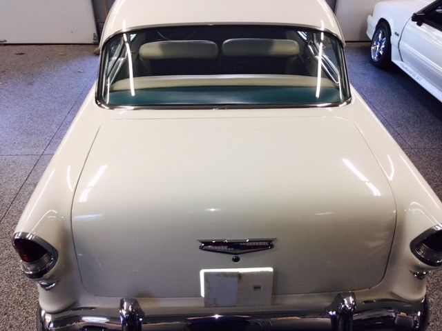 1955 Two Tone Blue and White Chevrolet Bel Air/150/210 Sedan