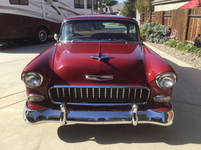 1955 Red Chevrolet Bel Air/150/210 Sedan