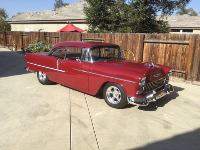 1955 Red Chevrolet Bel Air/150/210 Sedan