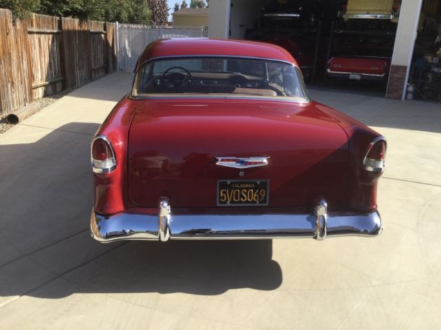1955 Red Chevrolet Bel Air/150/210 Sedan