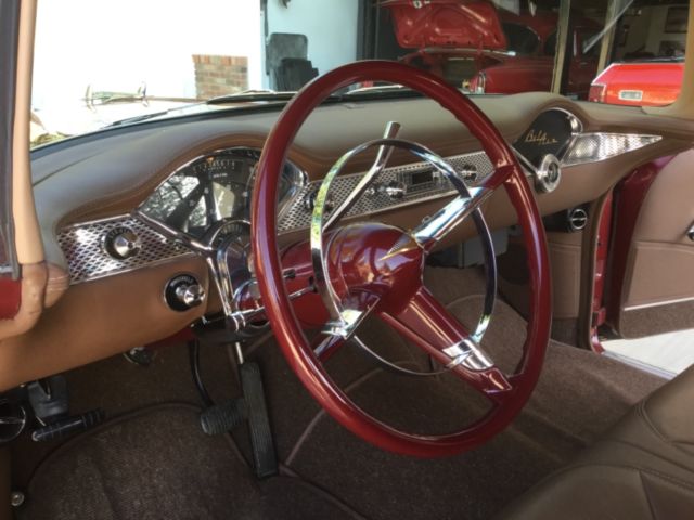 1955 Red Chevrolet Bel Air/150/210 Sedan
