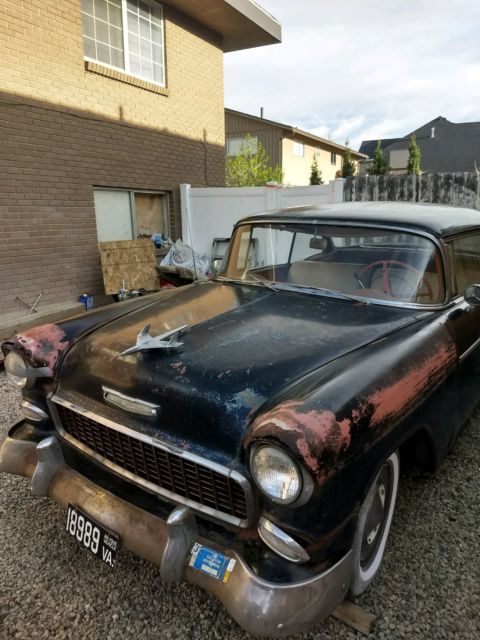 1955 Black Chevrolet Bel Air/150/210 Coupe