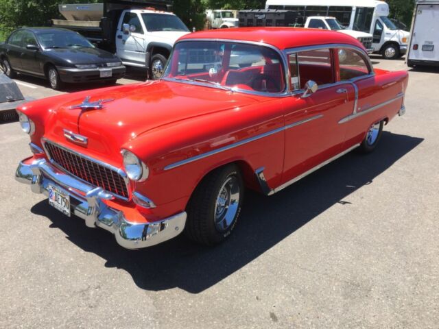 1955 Red Chevrolet Bel Air/150/210 Sedan