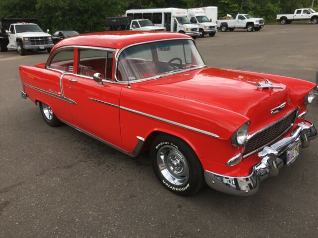 1955 Red Chevrolet Bel Air/150/210 Sedan