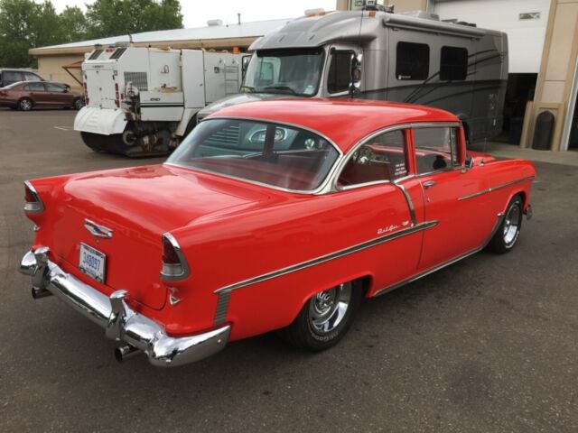 1955 Red Chevrolet Bel Air/150/210 Sedan