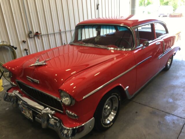 1955 Red Chevrolet Bel Air/150/210 Sedan