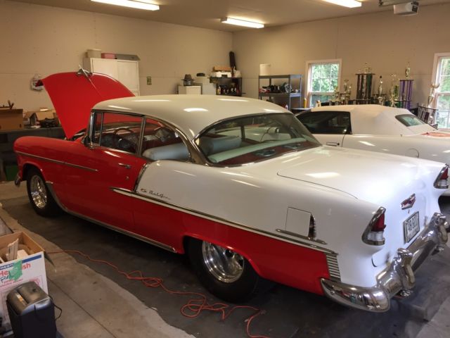 1955 Red & White Chevrolet Bel Air/150/210 2 Door Hard top