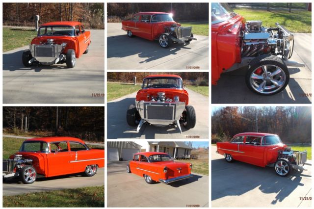 1955 hugger orange Chevrolet Bel Air/150/210 Sedan