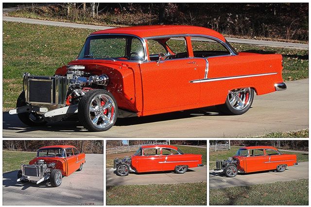 1955 hugger orange Chevrolet Bel Air/150/210 Sedan