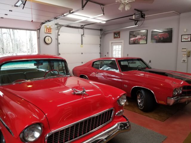 1955 Red Chevrolet Bel Air/150/210