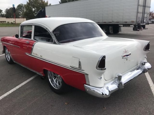 1955 RED AND WHITE Chevrolet Bel Air/150/210 Coupe