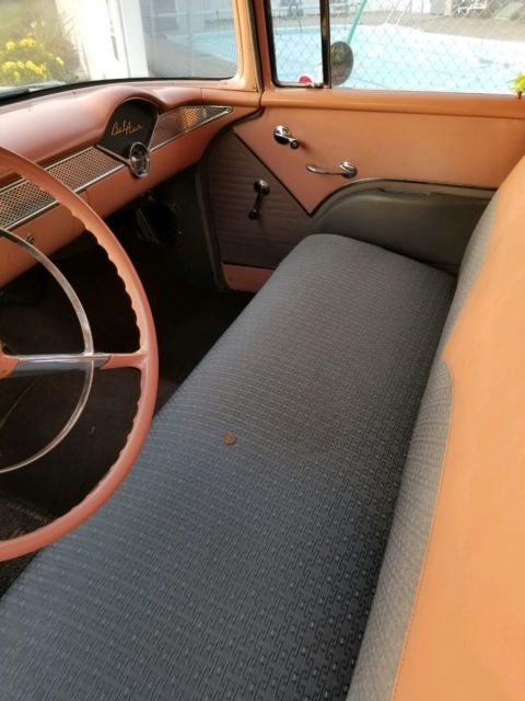 1955 Grey/coral/white Chevrolet Bel Air/150/210 Sedan