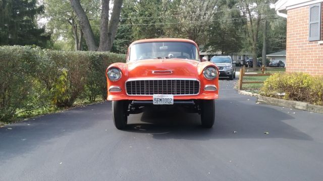 1955 orange Chevrolet Bel Air/150/210 Coupe